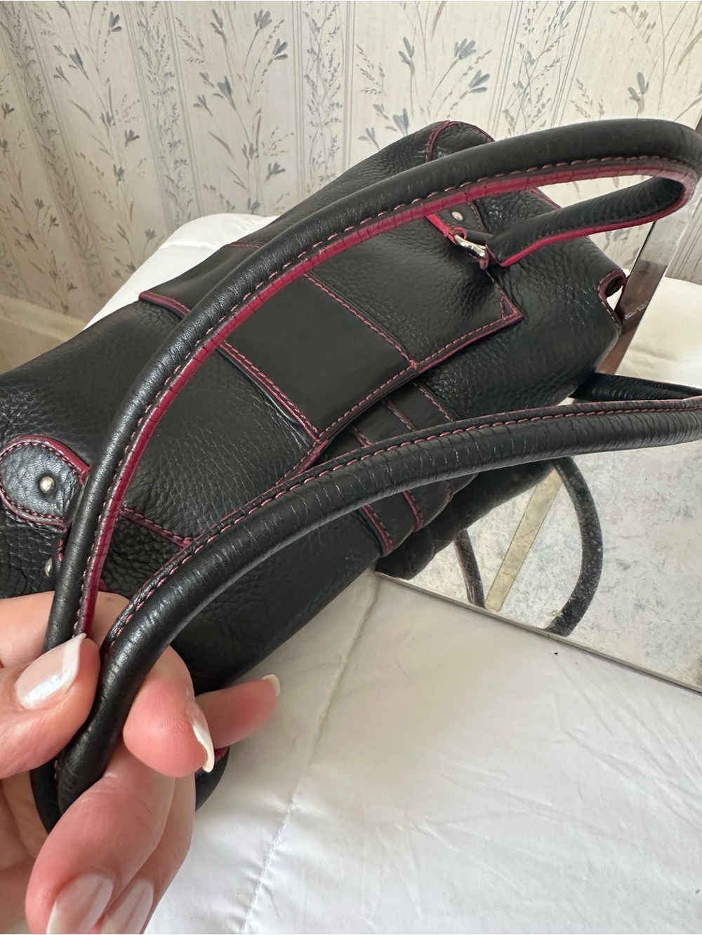 Cole Haan Navy Leather Shoulder Bag - Picture 6 of 16